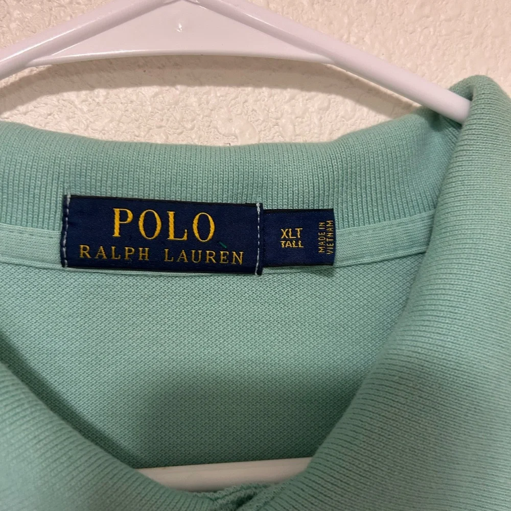 Polo Ralph Lauren Men's‎ XL Tall Mint Green Lavender Pony Short Sleeve